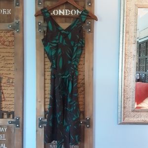 Banana Republic Dress black and green tropical